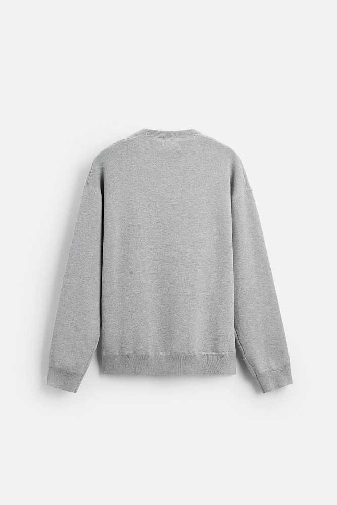 RELAXED FIT COTTON BLEND SWEATER