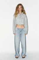 VESTE COURTE EN JEAN TRF DÉCHIRURES