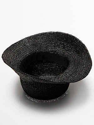 Raffia hat with bow