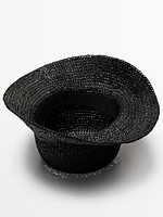 Raffia hat with bow