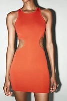CUT OUT KNIT MINI DRESS
