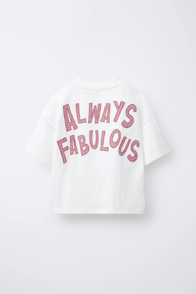 GINGHAM CHECK PATCH T-SHIRT