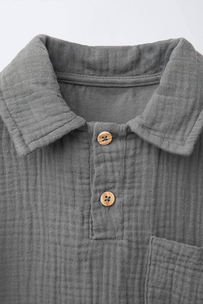 ENSEMBLE DE JOGGING POLO ET BERMUDA TEXTURÉ