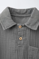 ENSEMBLE DE JOGGING POLO ET BERMUDA TEXTURÉ