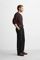 DARTED WOOL BLEND PANTS