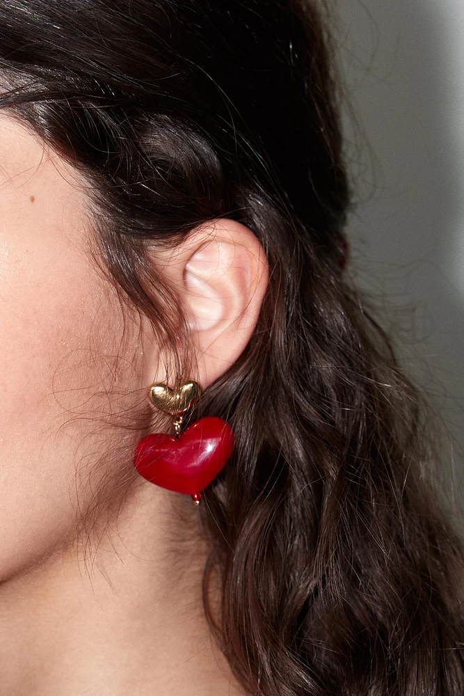 BOUCLES D'OREILLES EN MATIÈRES VARIÉES CŒURS
