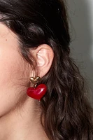 BOUCLES D'OREILLES EN MATIÈRES VARIÉES CŒURS