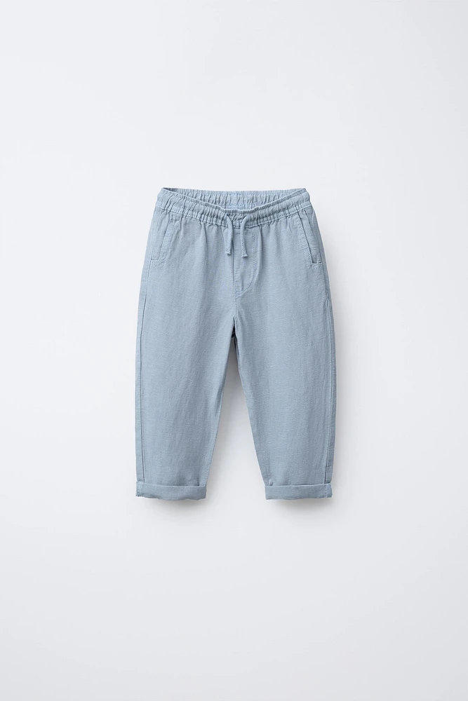 PANTALON DROIT AVEC LIN