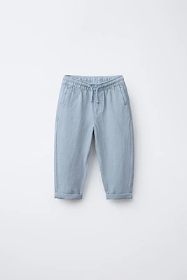 PANTALON DROIT AVEC LIN