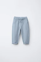 PANTALON DROIT AVEC LIN