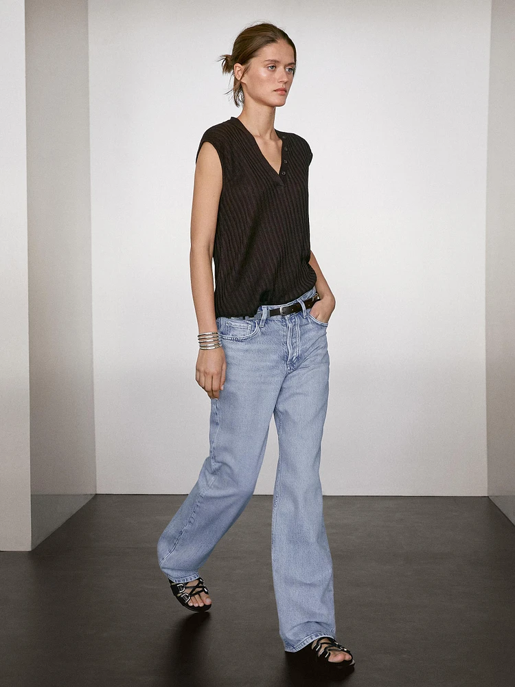 Top en maille fine 100 % lin