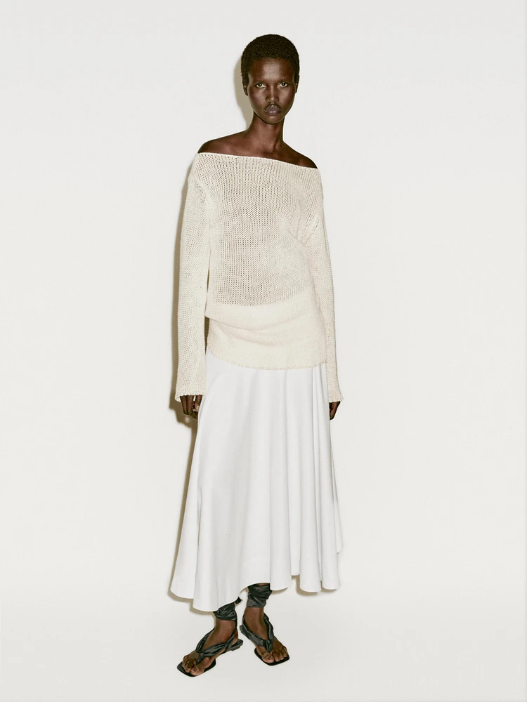 Pull long en maille ajourée - Limited Edition