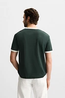 BASIC RIBBED CONTRAST T-SHIRT