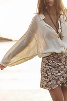 METALLIC THREAD KNOT BLOUSE
