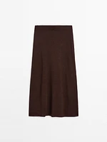 100% linen long flounce skirt