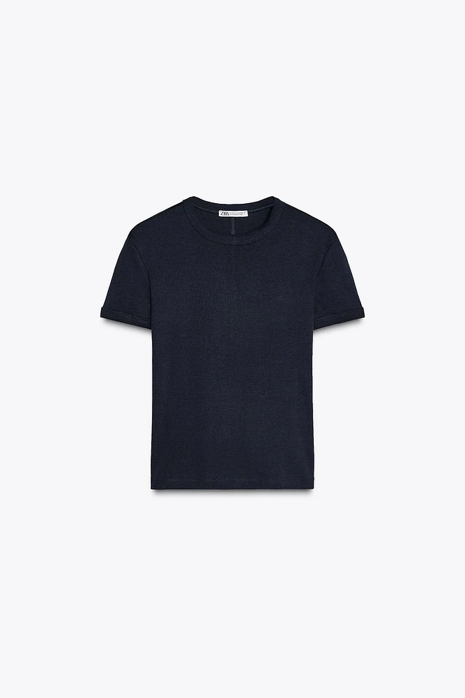 BACK SEAMED T-SHIRT