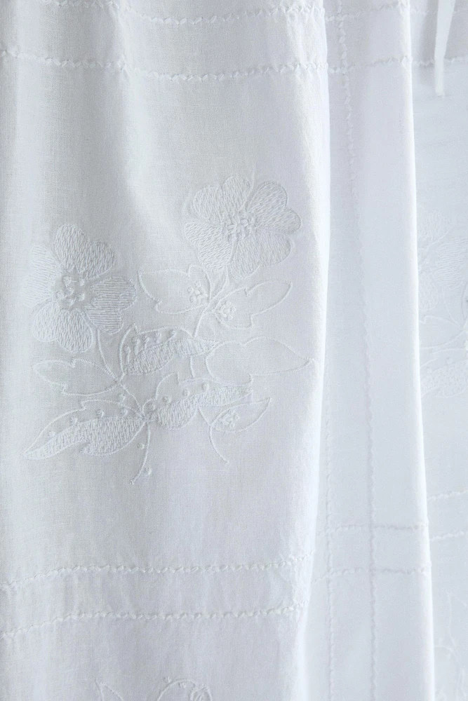 PANTALON COTON BRODERIES