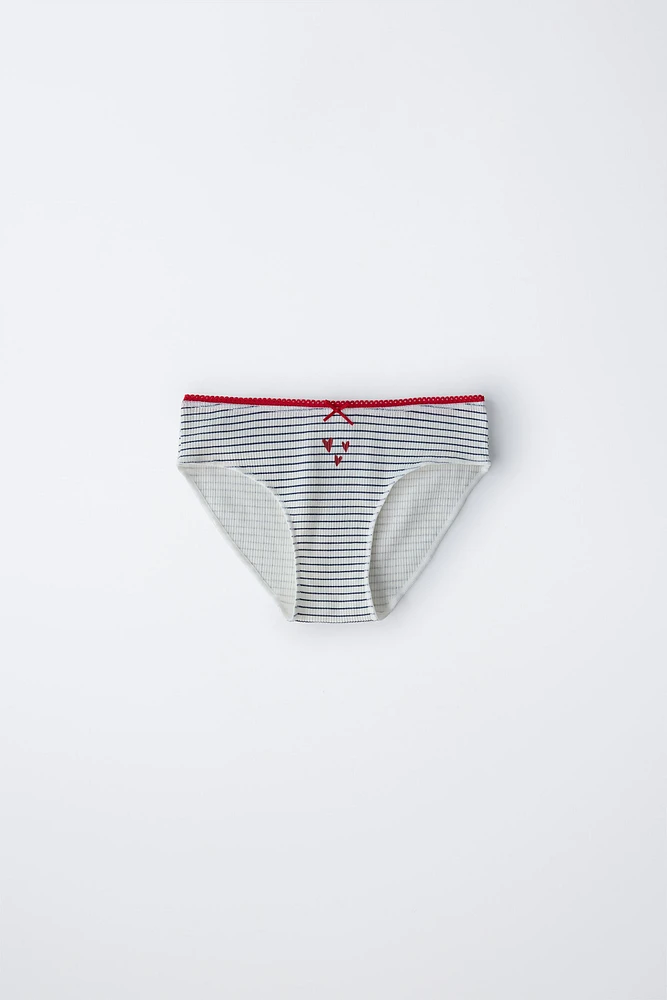 AGES 6-14/ THREE-PACK OF HEART UNDERWEAR