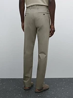 Slim fit comfort cotton blend trousers