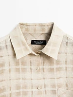 Flowing linen blend check shirt