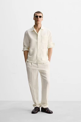 LIMITED EDITION LINEN WOOL HERRINGBONE OVERSHIRT