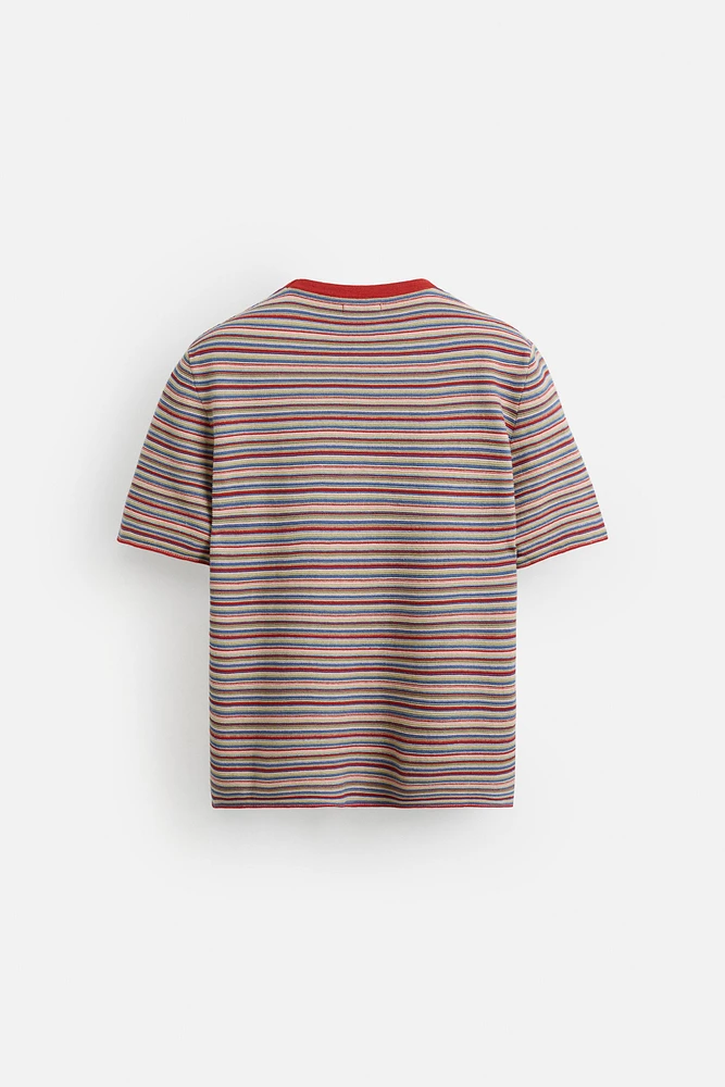 STRIPED KNIT T-SHIRT