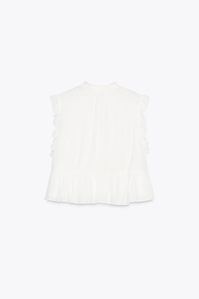 CHEMISE BRODÉE À VOLANTS