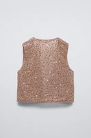 SEQUIN AND BEADING VEST