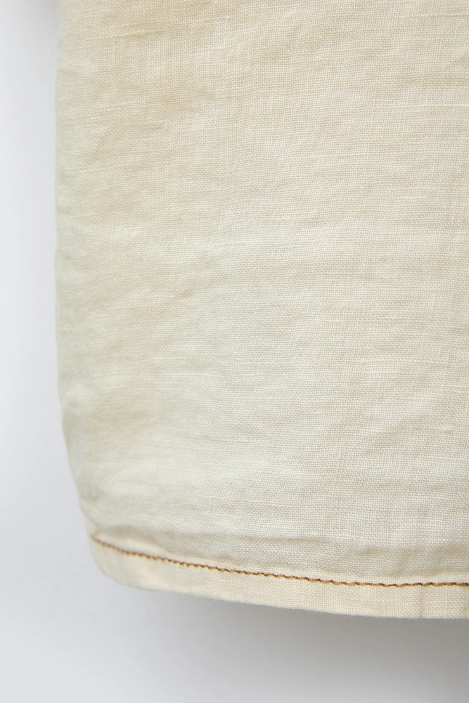 100% LINEN CONTRAST SHIRT