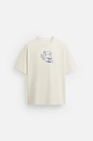 T-SHIRT BRODÉ EN MATIÈRES VARIÉES
