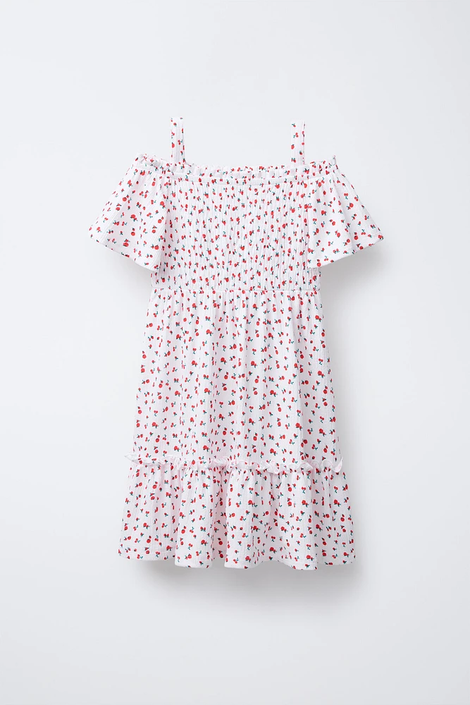 ROBE À TEXTURE ET FLEURS