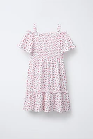 ROBE À TEXTURE ET FLEURS