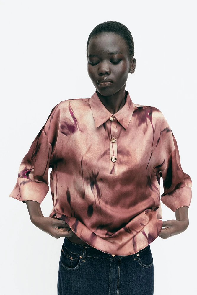 PRINTED SATIN SHIRT