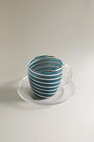 TASSE SOUCOUPE BOROSILICATE SPIRALE