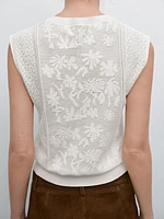 Sleeveless top with lace detail