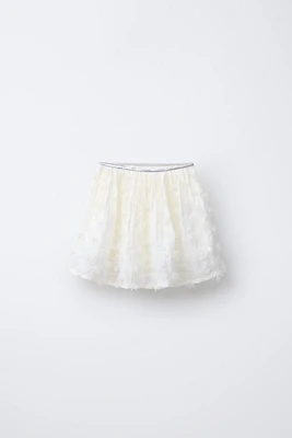 JUPE-SHORT À FLEURS EN TULLE