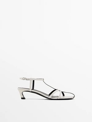 Strappy leather high-heel sandals