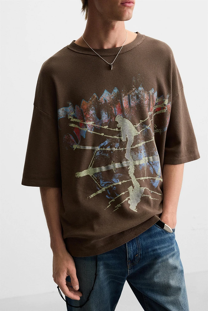 PRINTED KNIT T-SHIRT