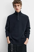 COTTON-WOOL BUTTON SWEATER