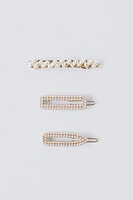 THREE-PACK OF PEARL CLIPS