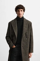 DOUBLE-BREASTED HERRINGBONE COAT