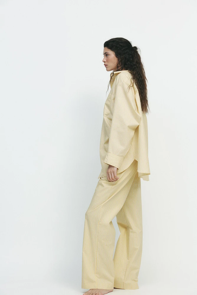 OVERSIZED STRIPED POPLIN SHIRT