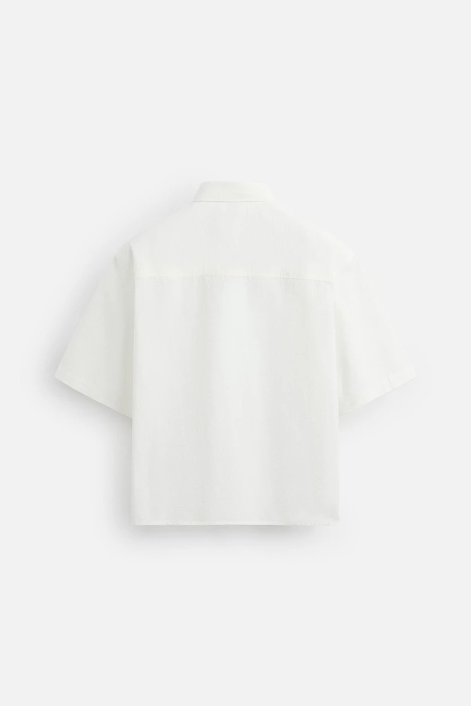 CHEMISE JACQUARD EN COTON ET LIN