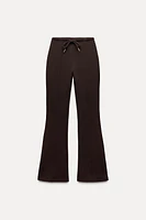 FLARE INTERLOCK PANTS WITH SEAMS