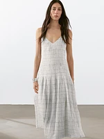 Robe midi ample à carreaux
