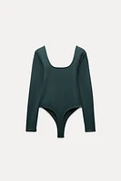 SQUARE NECK POLYAMIDE BODYSUIT