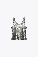 TOP À BRETELLES SEQUINS