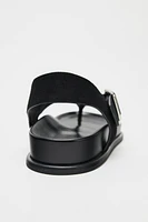 SUEDE FLAT SANDALS