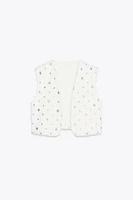 GILET COURT À SEQUINS