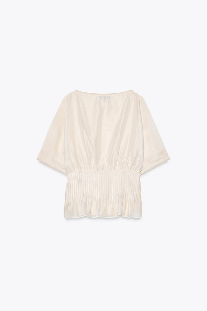 TOP EN MAILLE ET ORGANZA